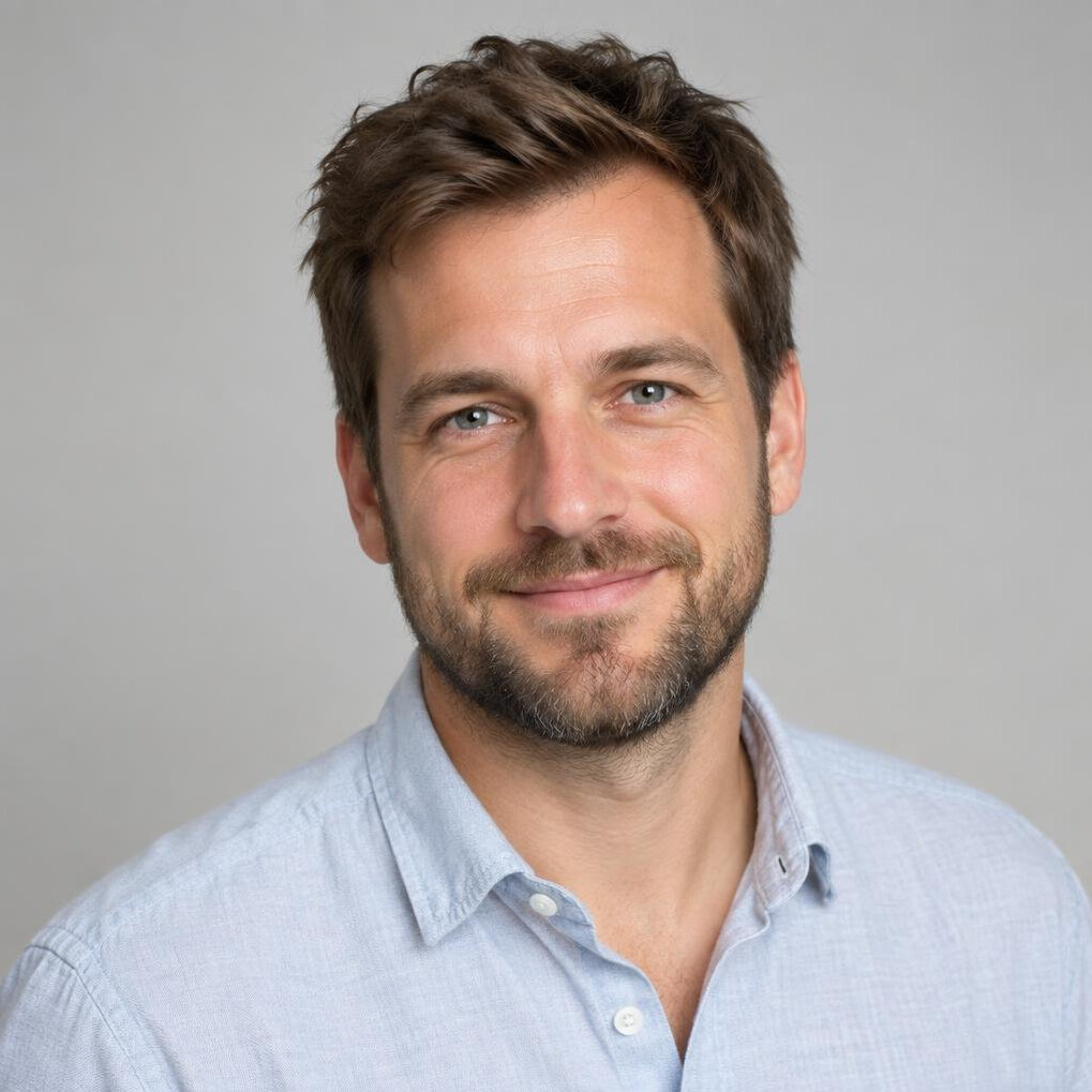 Portrait of a bearded man in a casual shirt